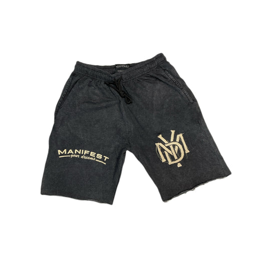 Pepper Acid Wash Jogger Shorts "Manifest Your Dreams"