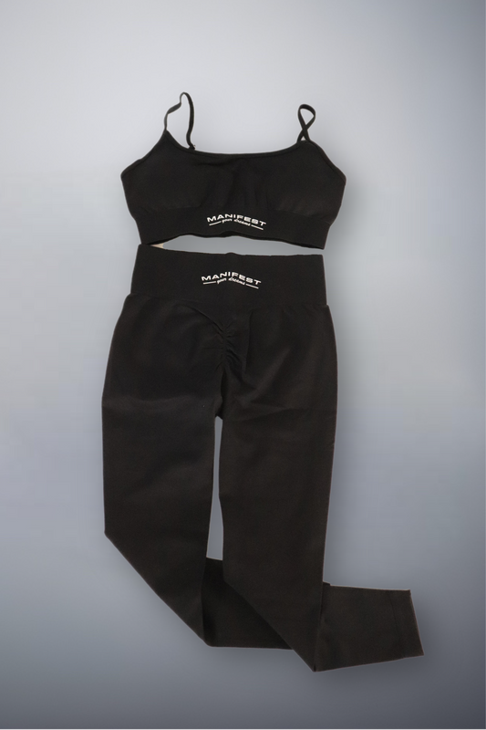 Womens Fitness Yoga Pants and Bra Set "Manifest Your Dreams"