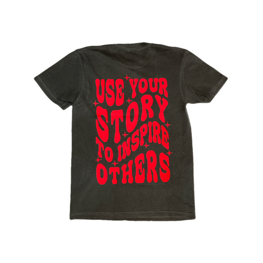 Pepper Wavy Print "Use Your Story to Inspire Others" Red