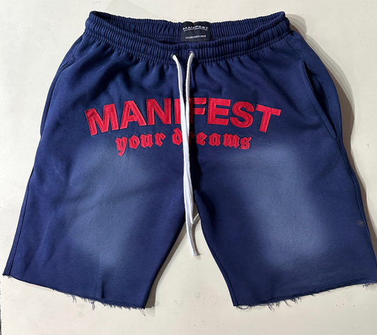 Unisex distressed Jogger Shorts "Manifest Your Dreams"