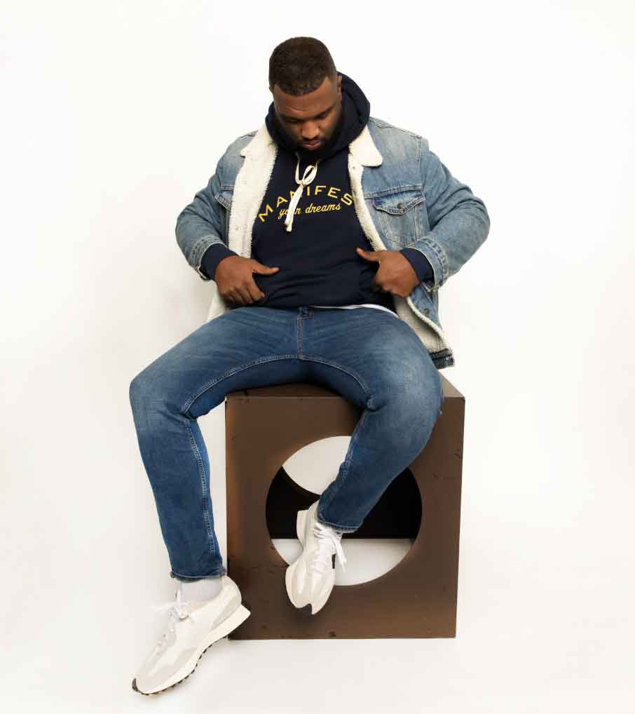 "Manifest Your Dreams Apparel" Hoodie "Navy" "Gold"