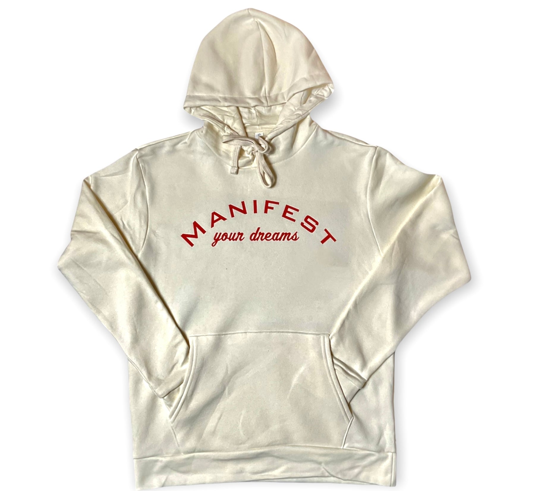 "Manifest Your Dreams Apparel" Hoodie "Off White" "Red"