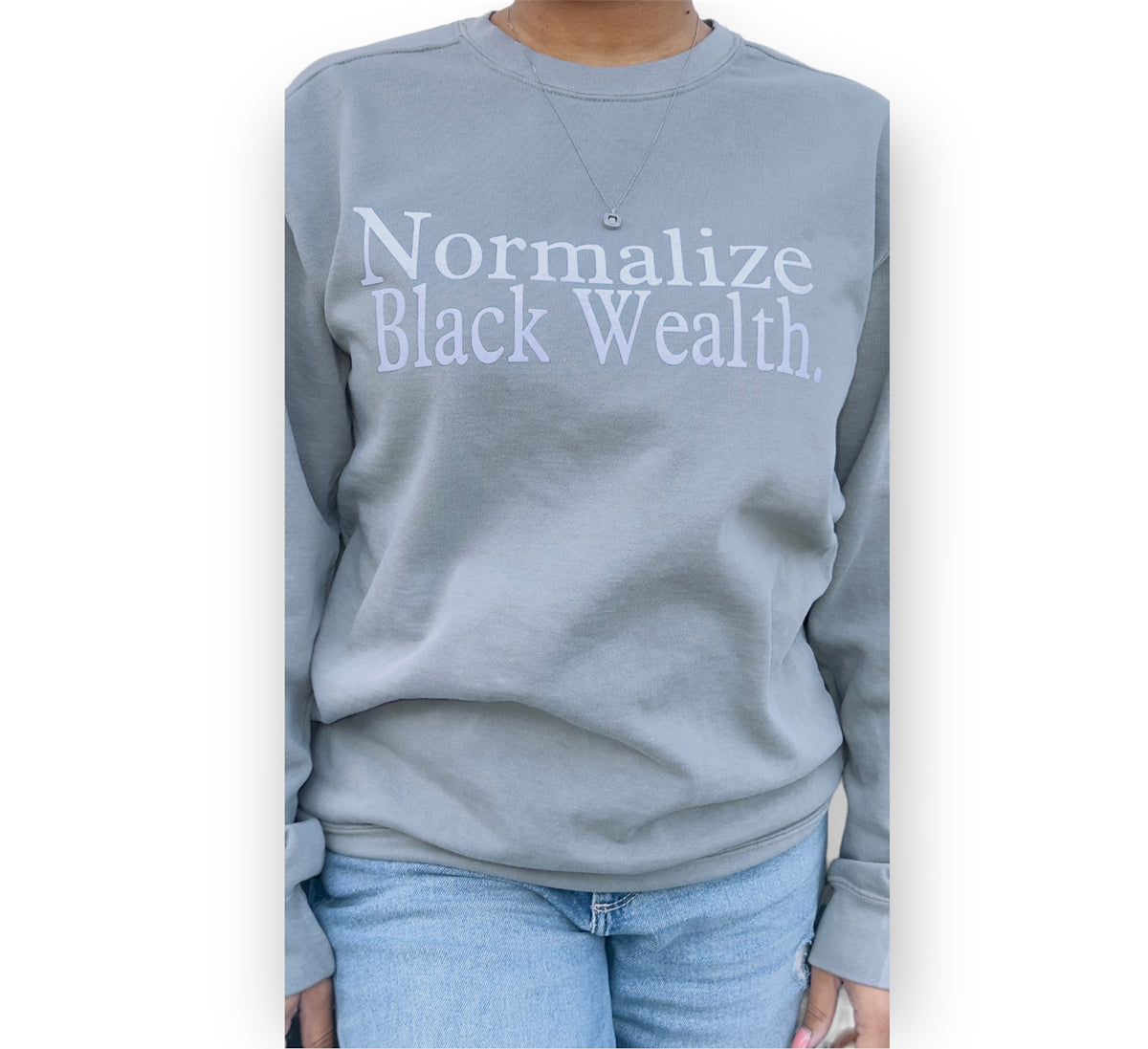 Normalize Black Wealth "Gray Dyed & Washed Sweatshirt"